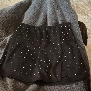Wild Fable Black Sequin Skater Mini Skirt